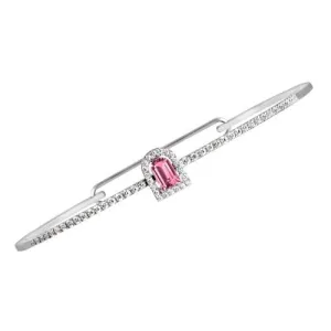 Couleur Sculptural Bracelet, 18k White Gold with DAVIDOR Arch Cut Pink Tourmaline and Brilliant Diamonds