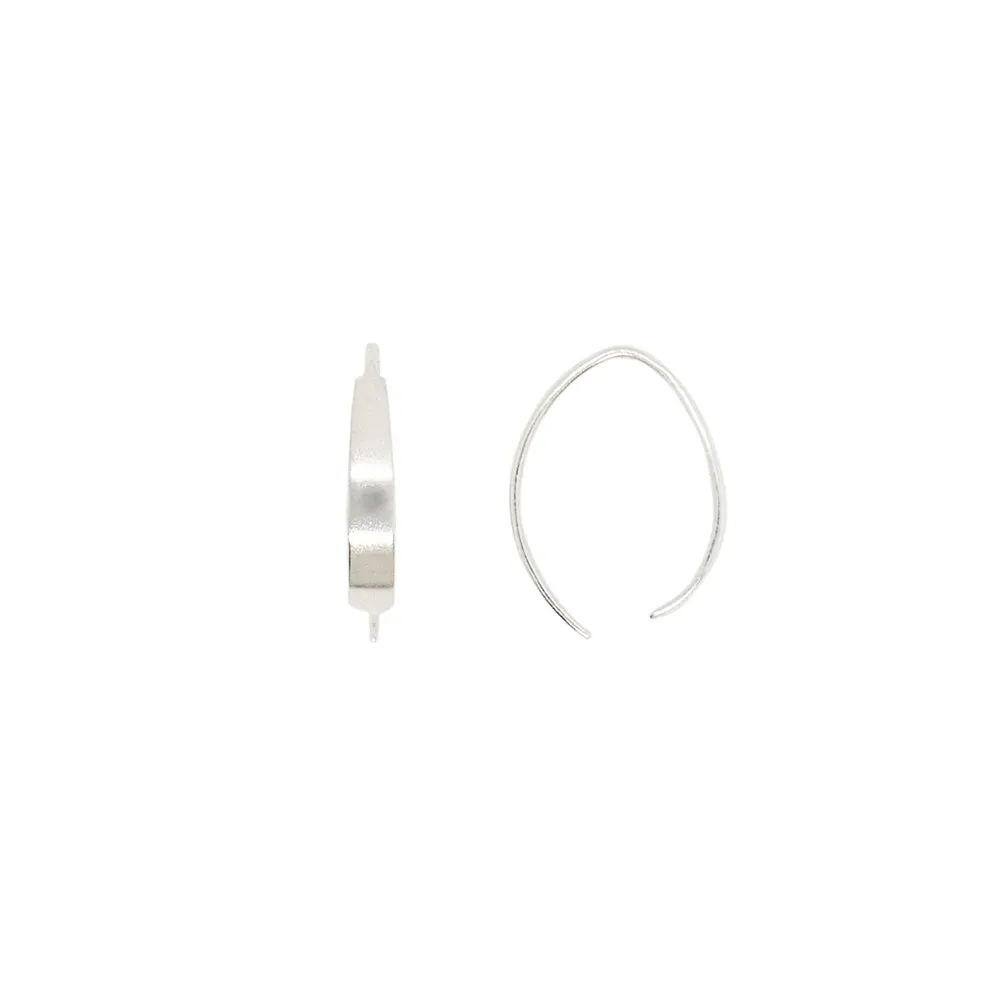 Crescent Earrings in Silver - 3/4" L