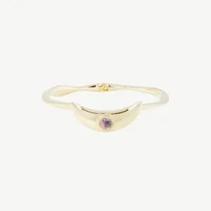 Crescent Ring in Moonstone