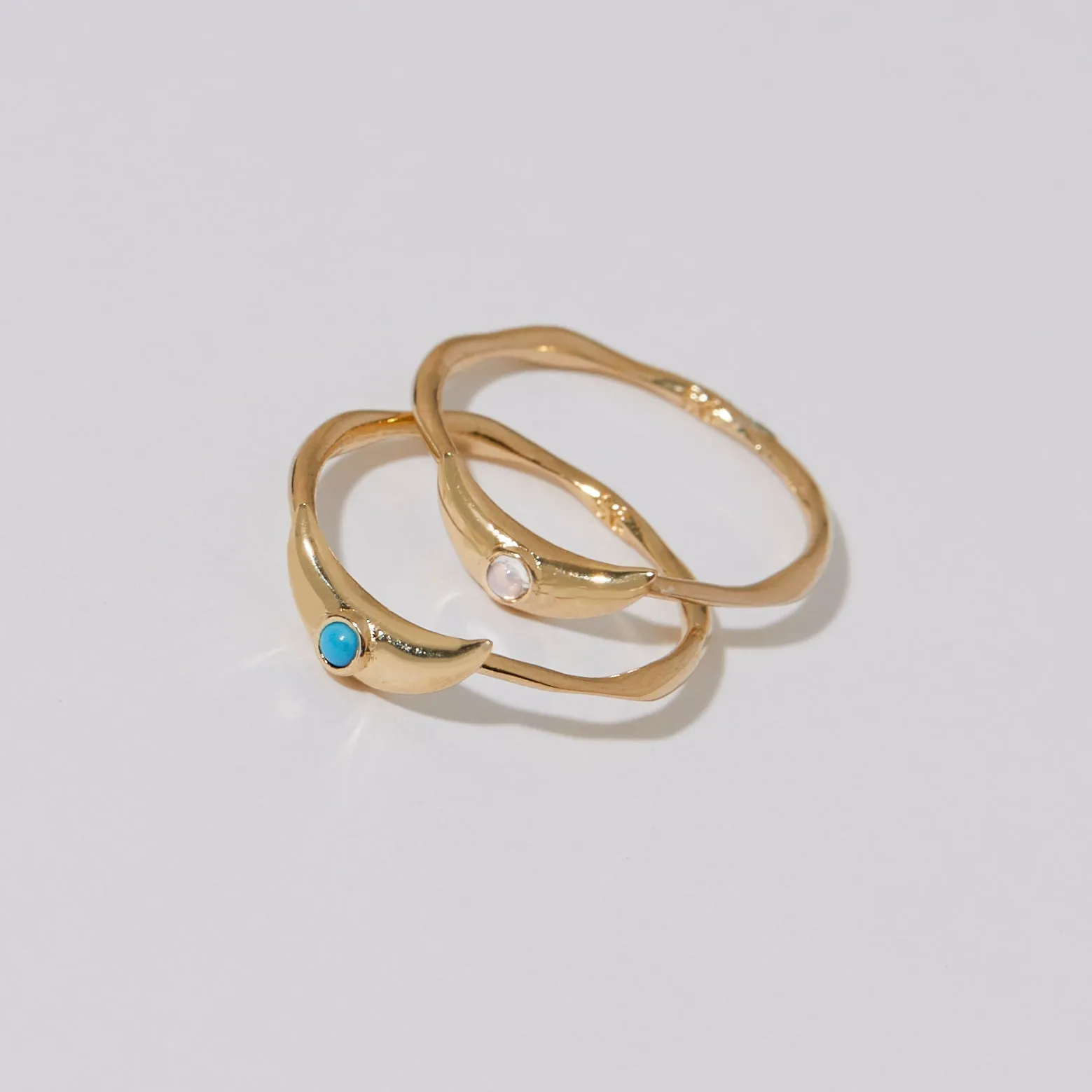 Crescent Ring in Moonstone