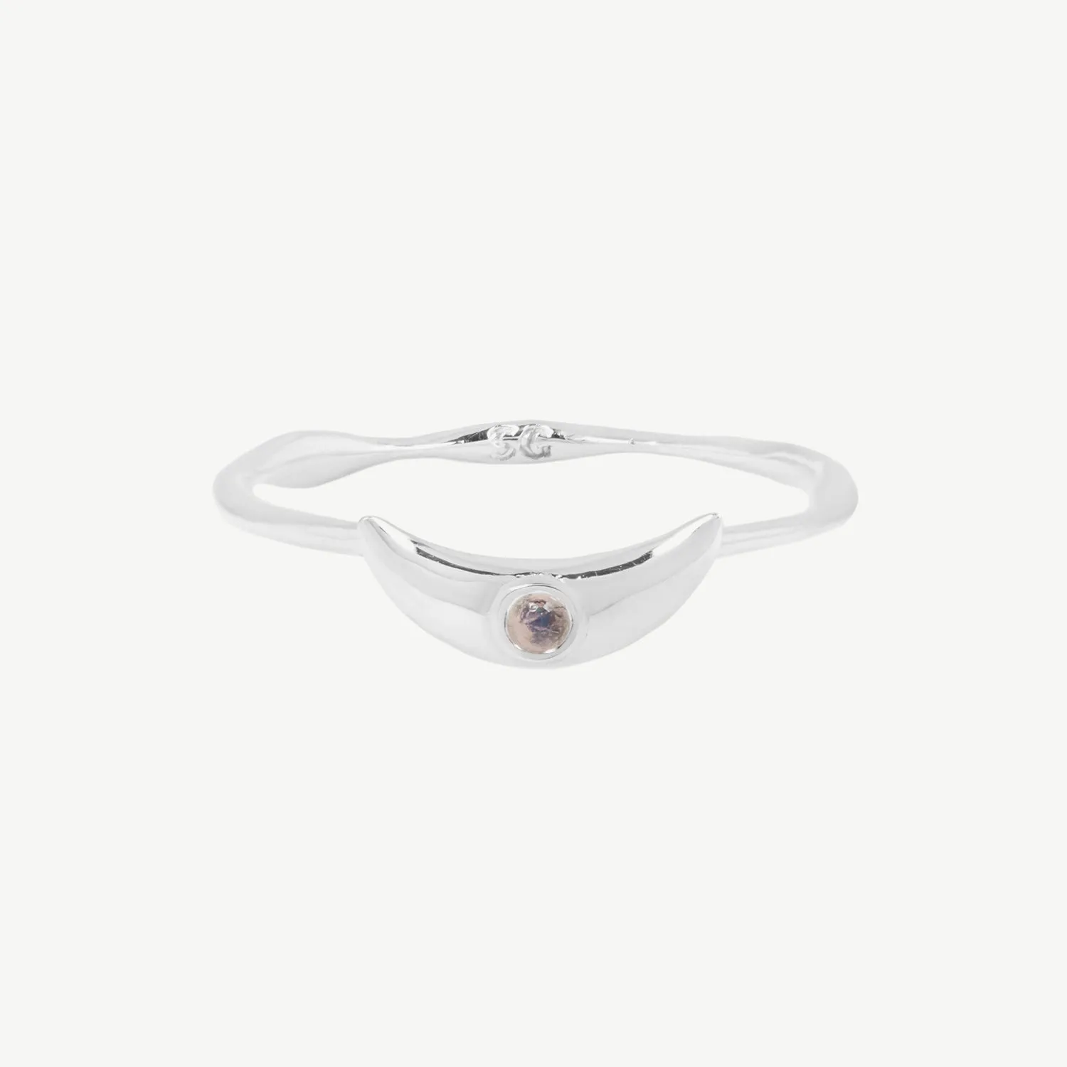 Crescent Ring in Moonstone