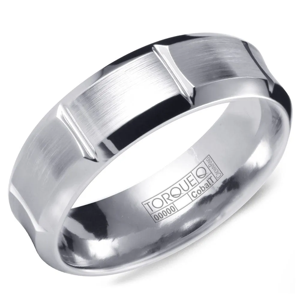 Crown Ring White Cobalt Wedding Band