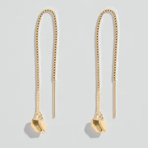 CRYSTAL NUGGET THREADER EARRINGS | 14K GOLD