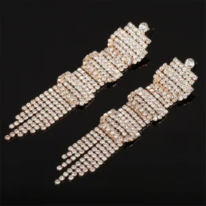 Cubic Zirconia & 18K Gold-Plated Geometric Statement Drop Earrings