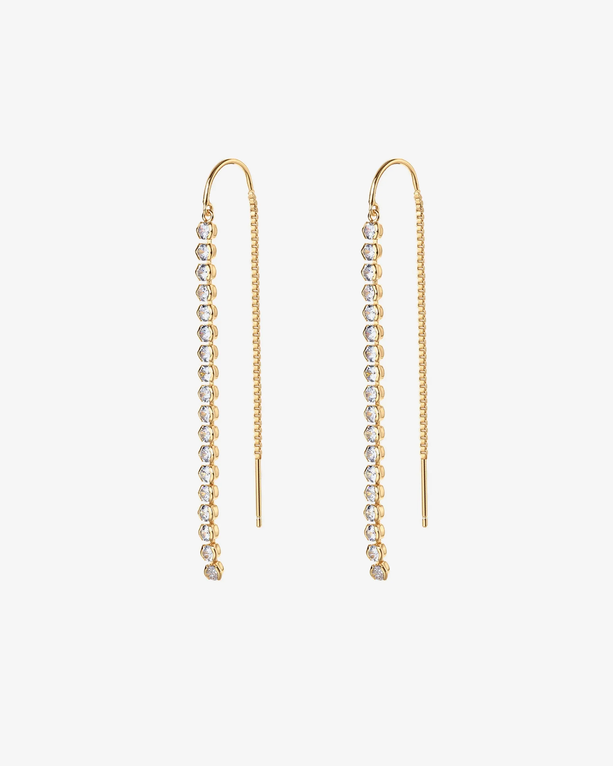 Cubic Zirconia Threader Earrings