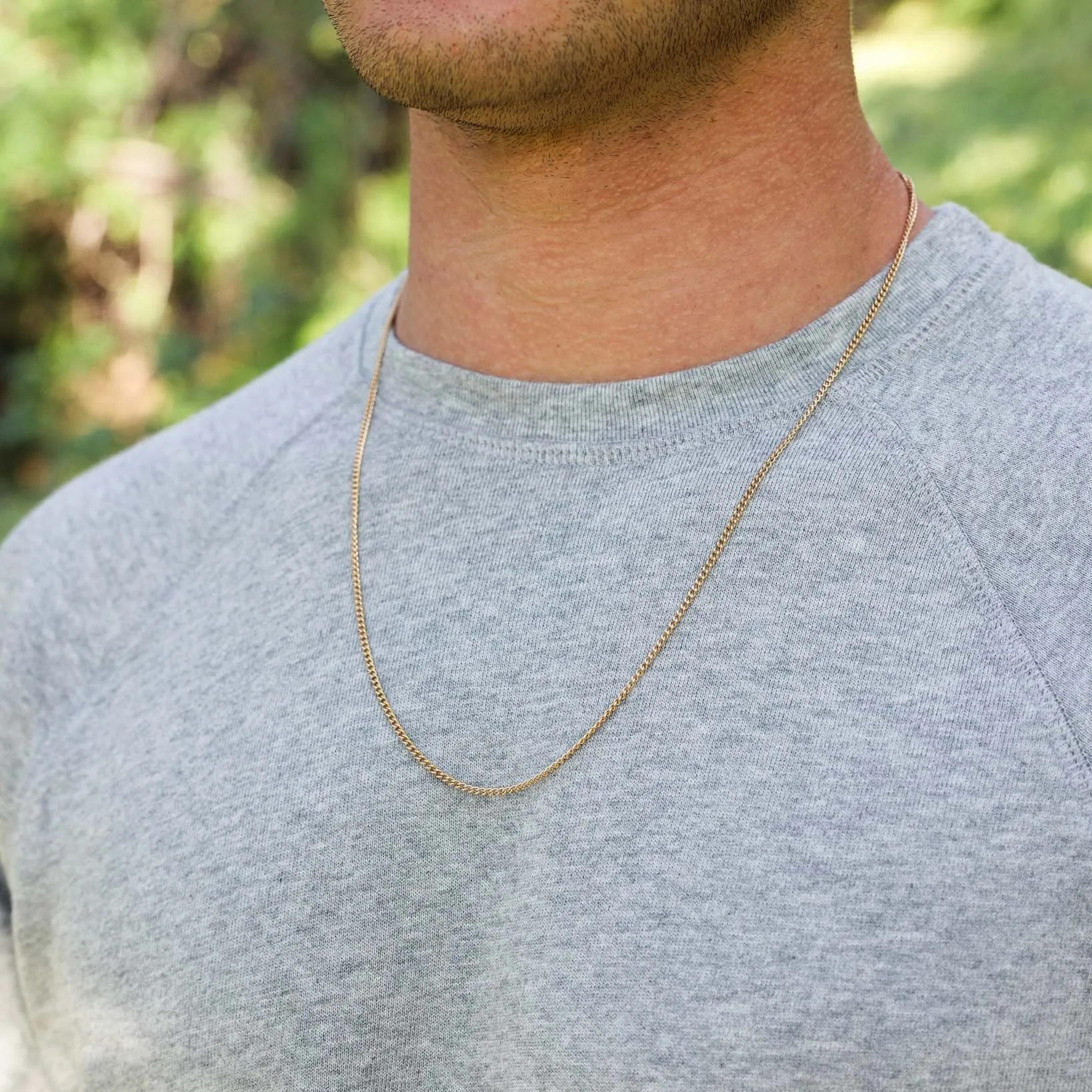 Curb Chain Necklace 14K Yellow Gold, 2.20mm (Ready To Ship)