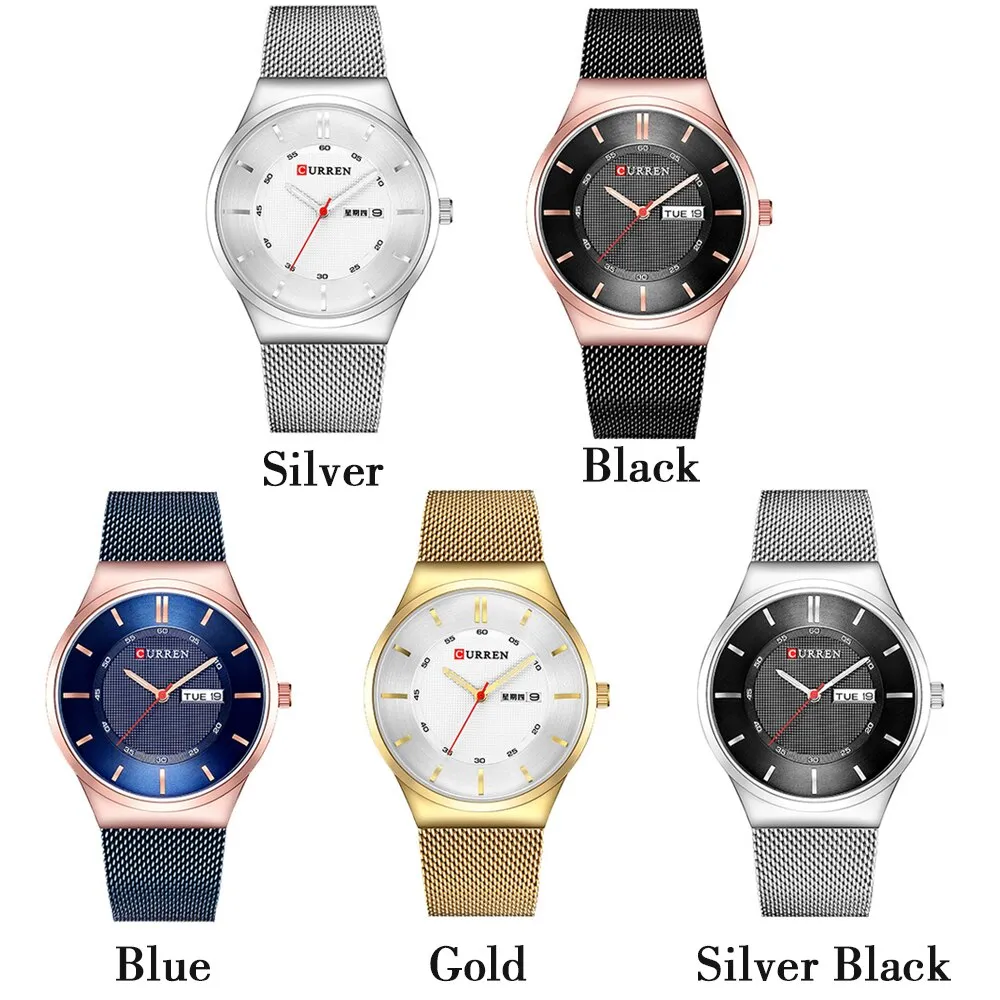 CURREN Brand Watch Men Business Waterproof Clock Slim Mesh Strap Quartz Mens Watches Top Brand Luxury Relogio Masculino Fashion