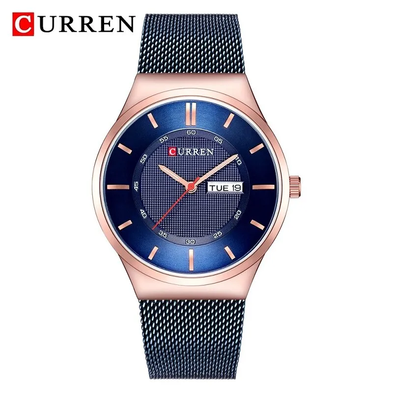CURREN Brand Watch Men Business Waterproof Clock Slim Mesh Strap Quartz Mens Watches Top Brand Luxury Relogio Masculino Fashion