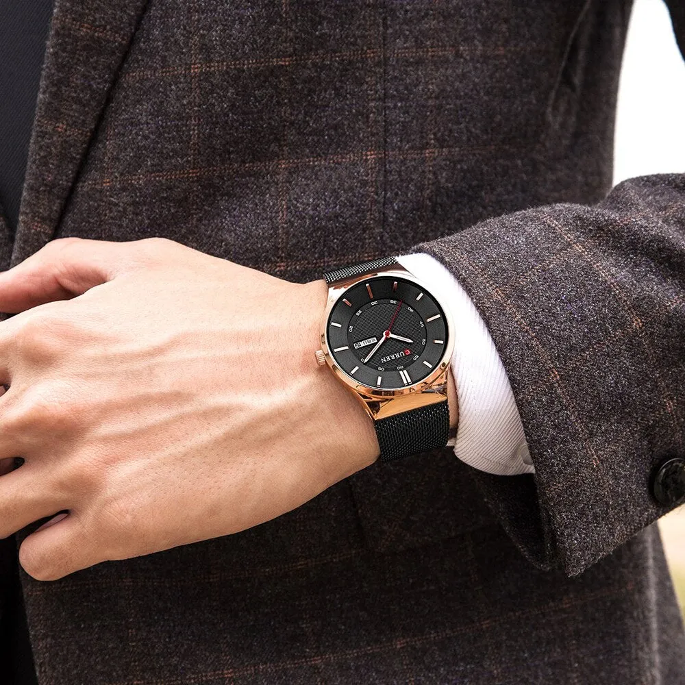 CURREN Brand Watch Men Business Waterproof Clock Slim Mesh Strap Quartz Mens Watches Top Brand Luxury Relogio Masculino Fashion