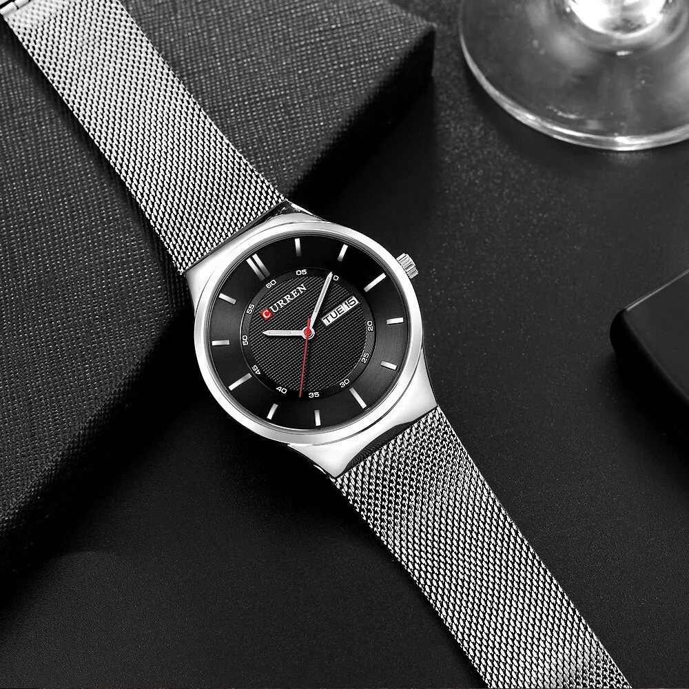 CURREN Brand Watch Men Business Waterproof Clock Slim Mesh Strap Quartz Mens Watches Top Brand Luxury Relogio Masculino Fashion