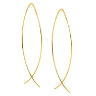 Curved Threader Gold Earrings