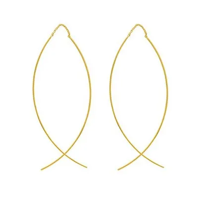CURVED WIRE THREADER EARRINGS