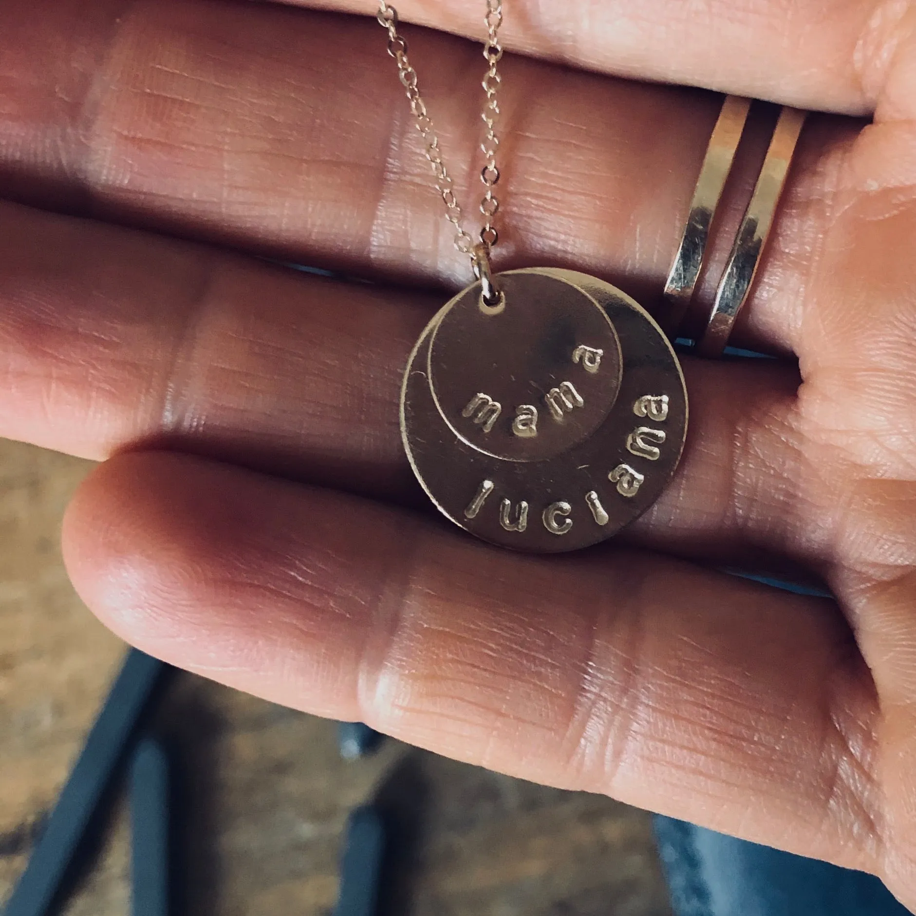 CUSTOM DOUBLE DISC NECKLACE