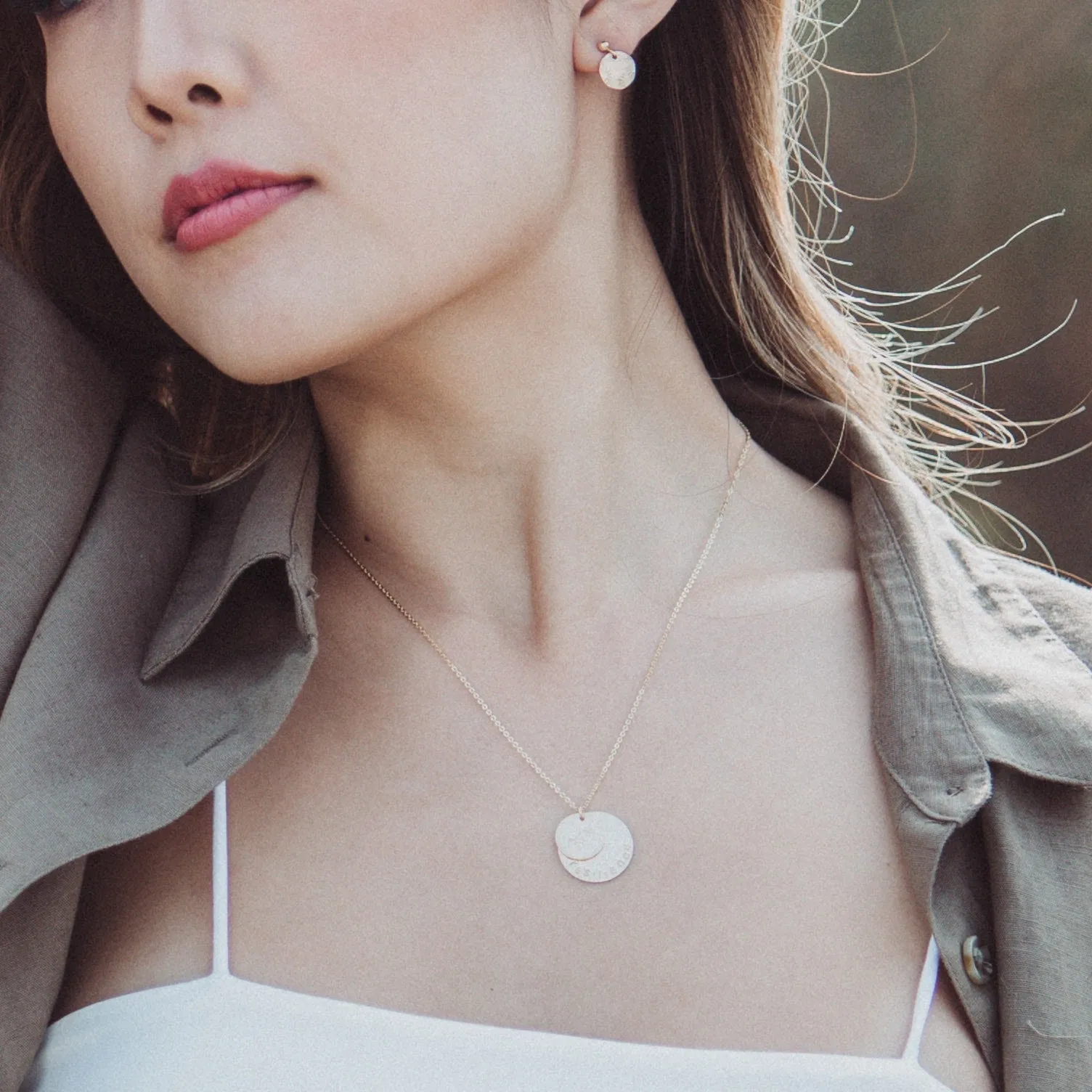 CUSTOM DOUBLE DISC NECKLACE