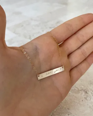 Custom Hand-Written Bar Necklace
