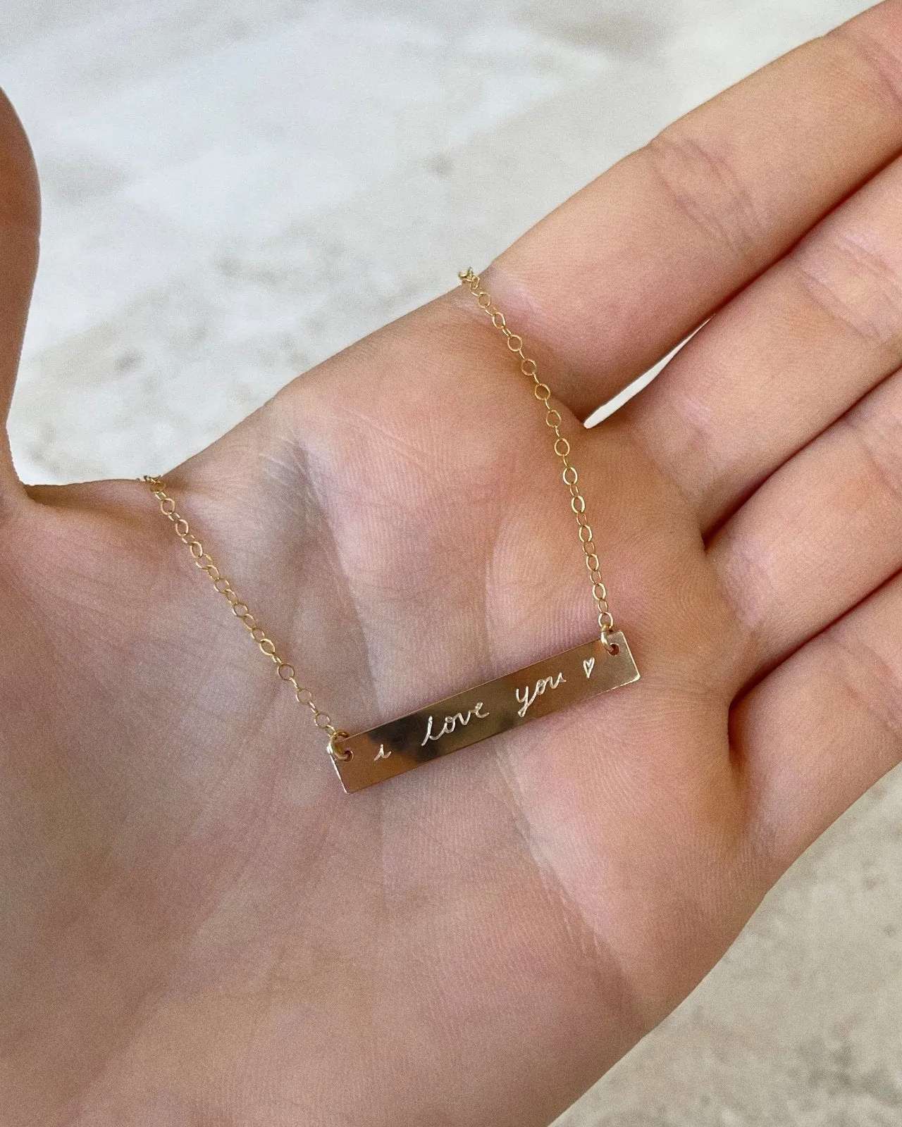 Custom Hand-Written Bar Necklace
