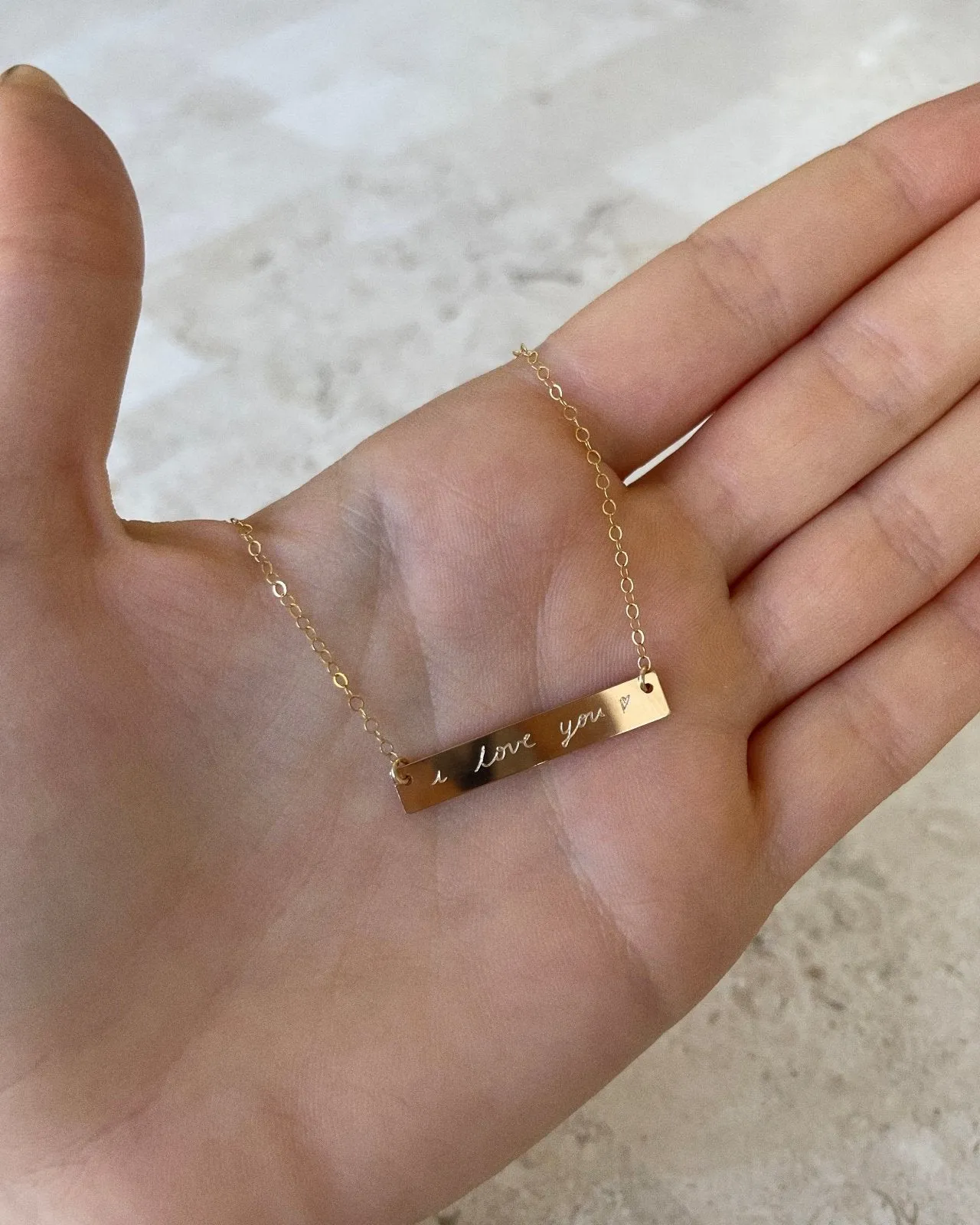 Custom Hand-Written Bar Necklace