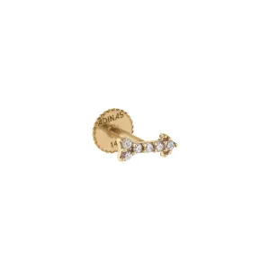 CZ Arrow Stud Earring 14K