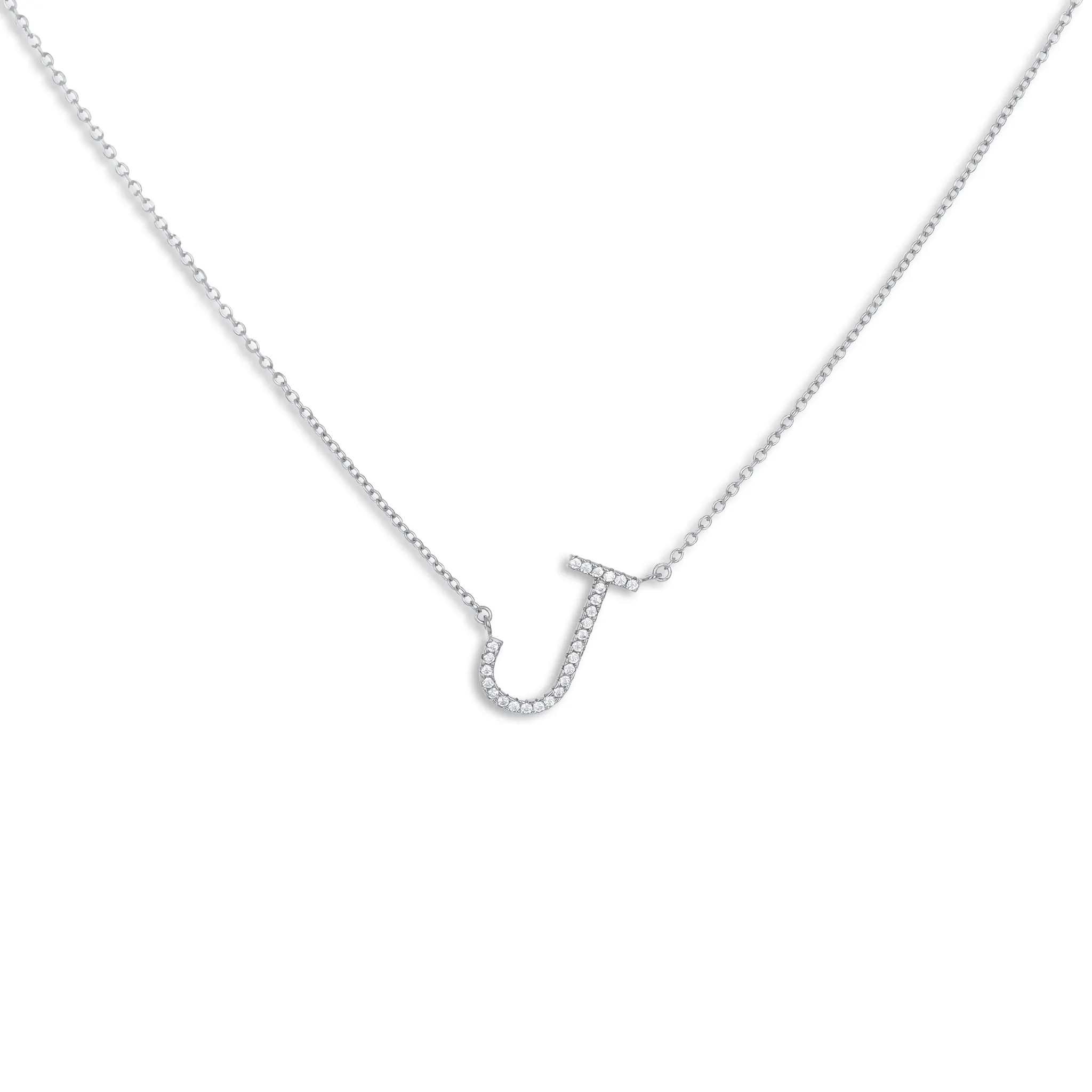Cz Letter J Necklace