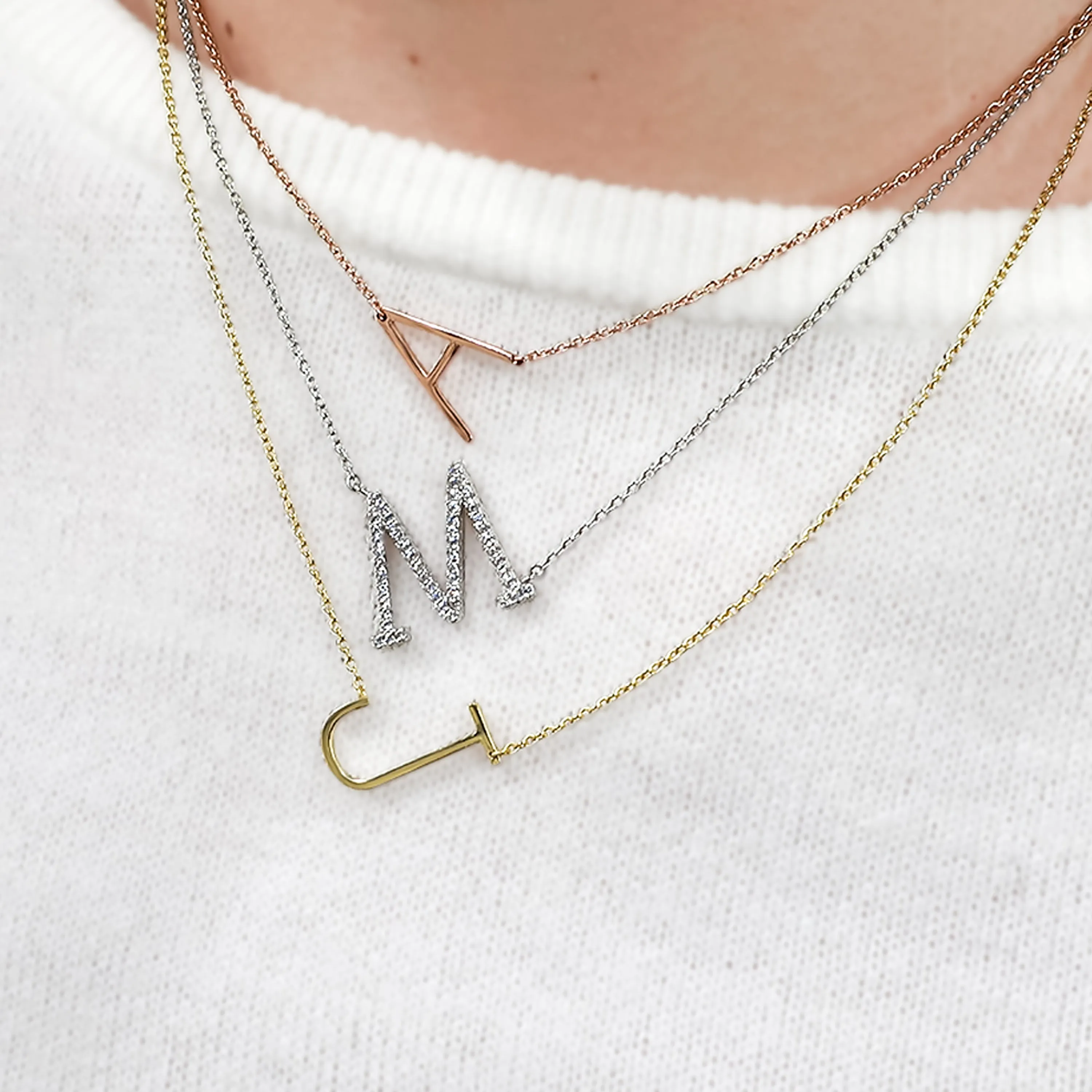 Cz Letter J Necklace