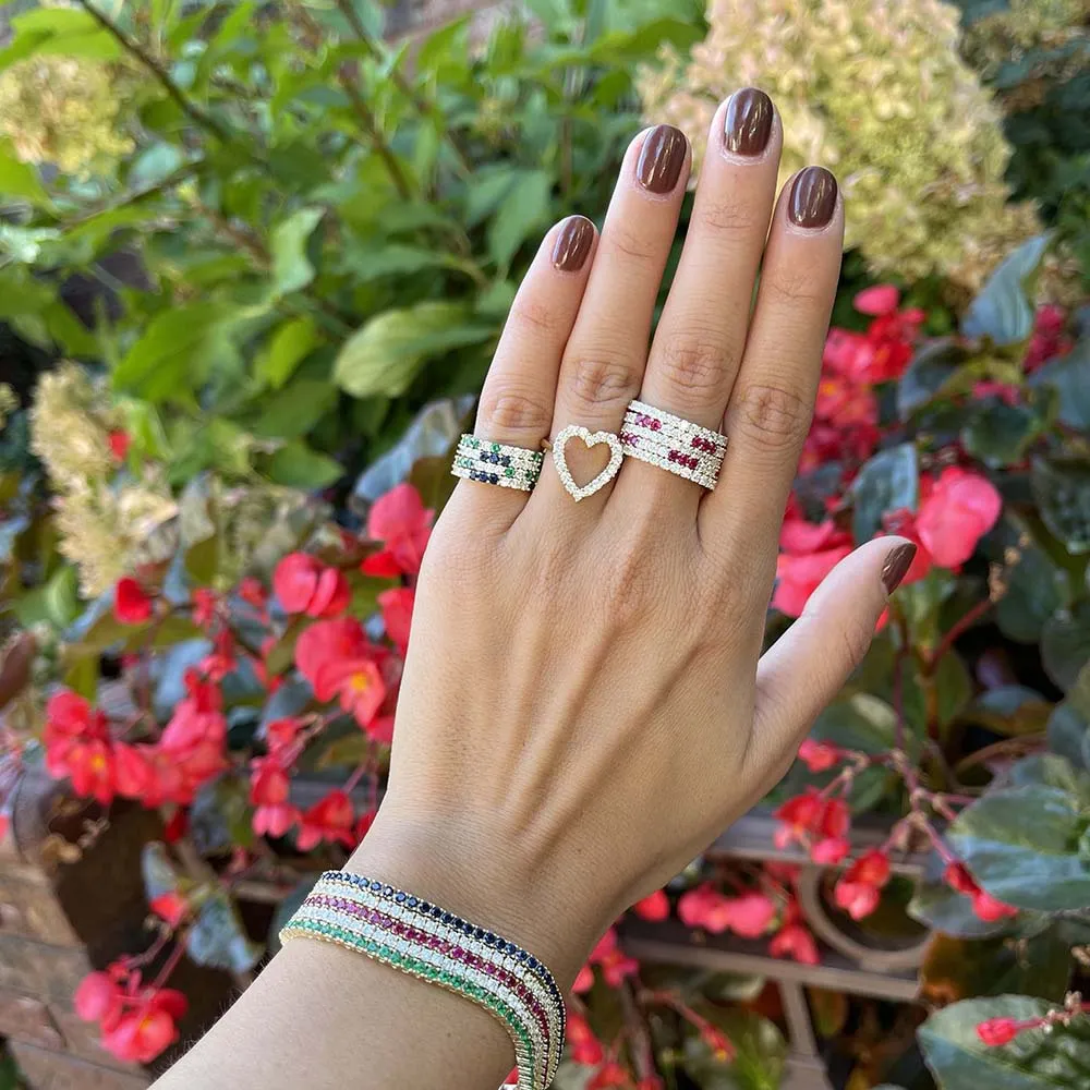 CZ Open Heart Ring
