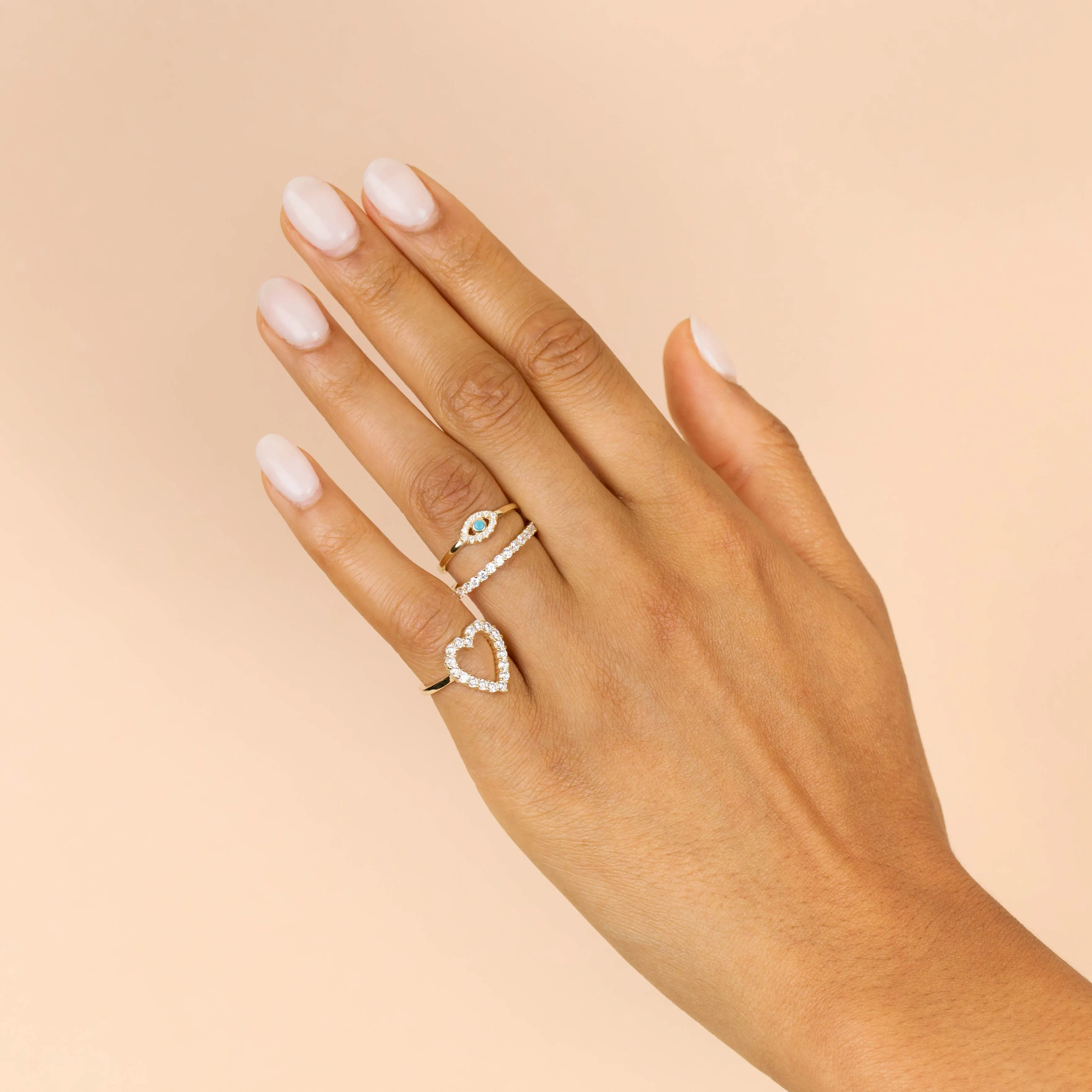 CZ Open Heart Ring