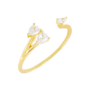 CZ Open Teardrop Stone Ring