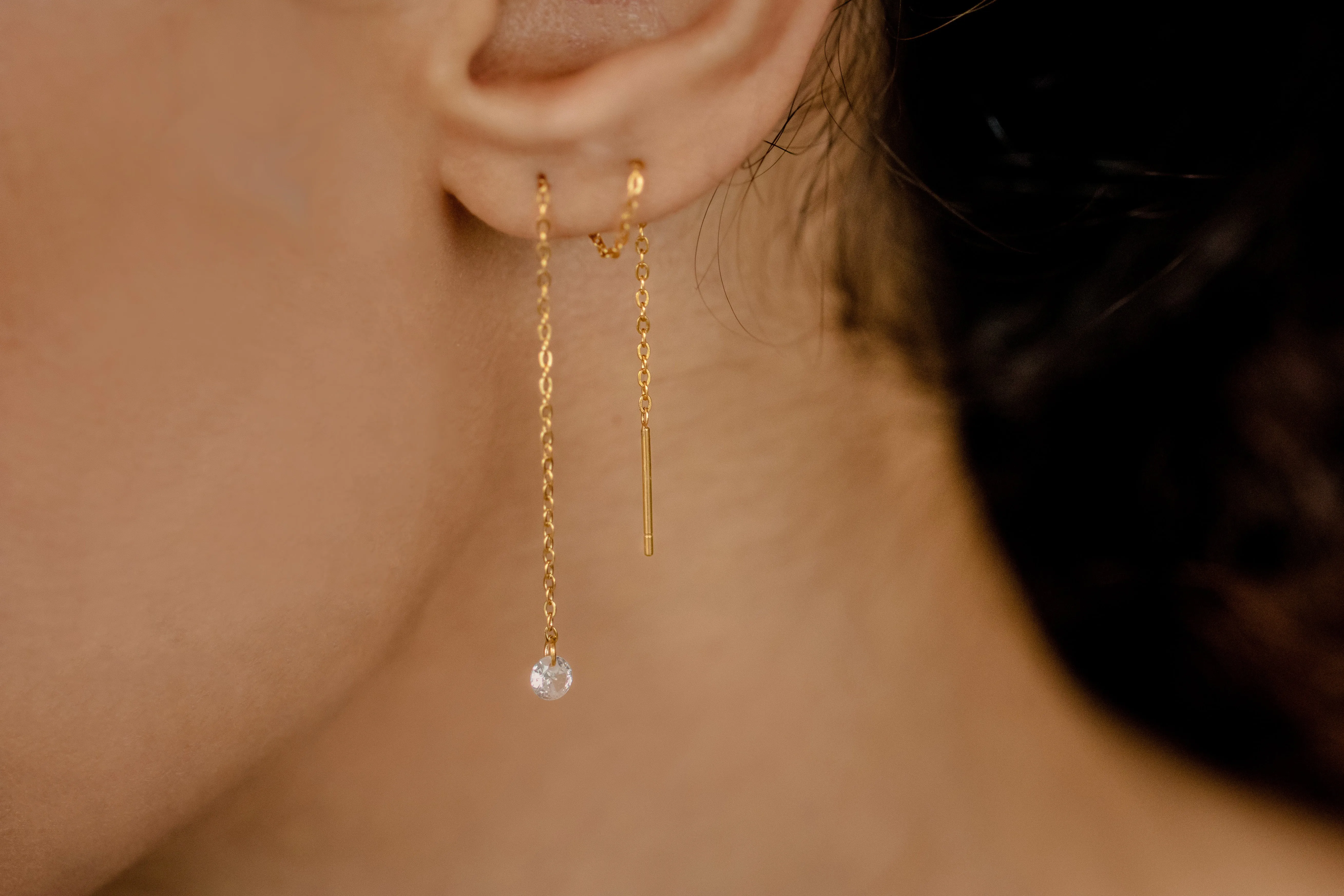 CZ Threader Earrings