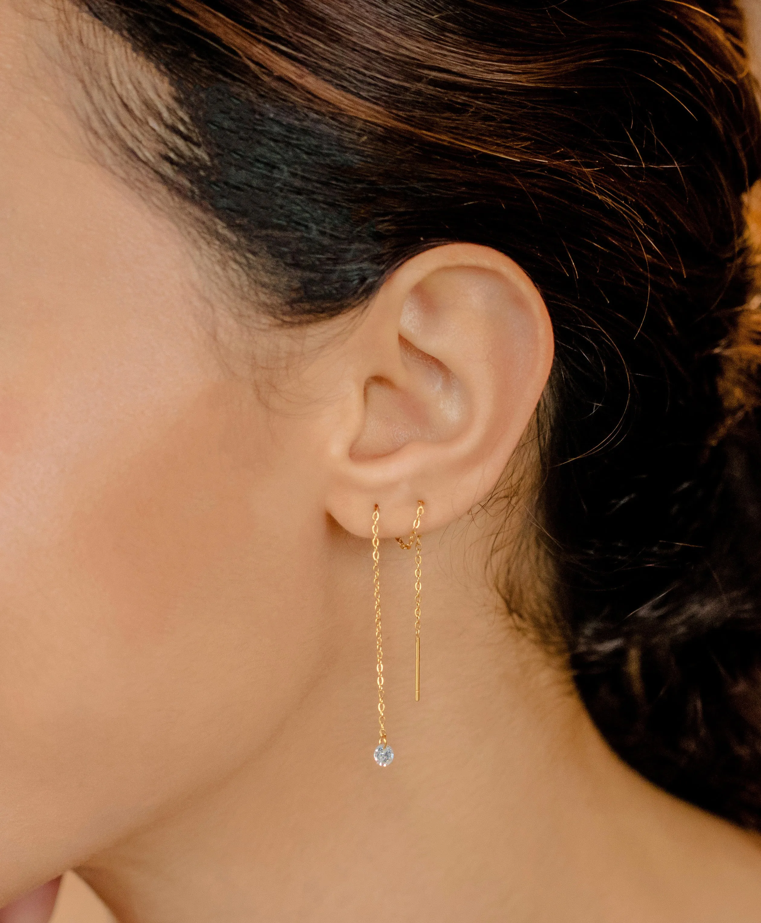 CZ Threader Earrings