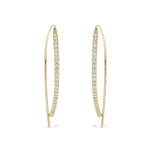 Cz Threader Hoop Earrings