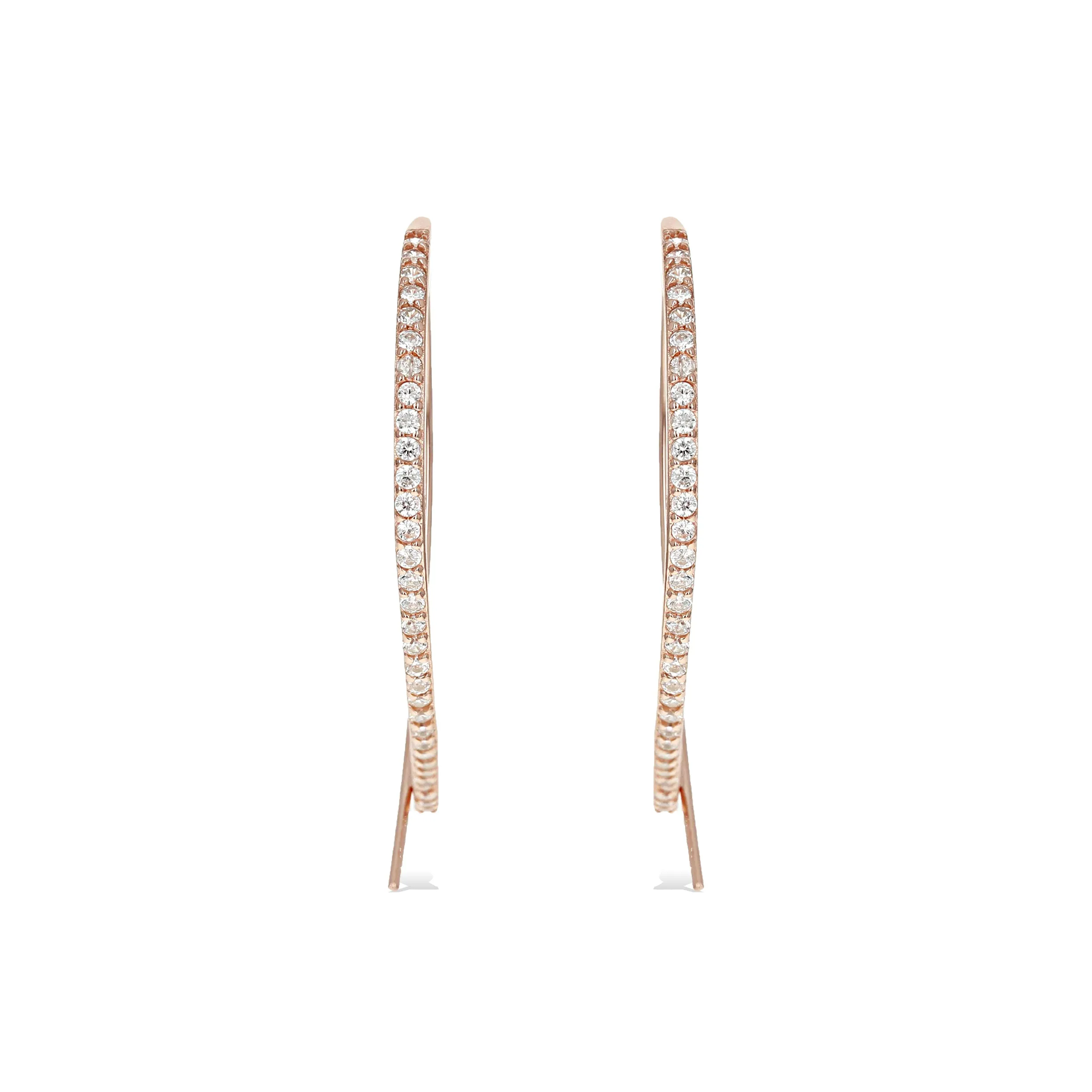 Cz Threader Hoop Earrings