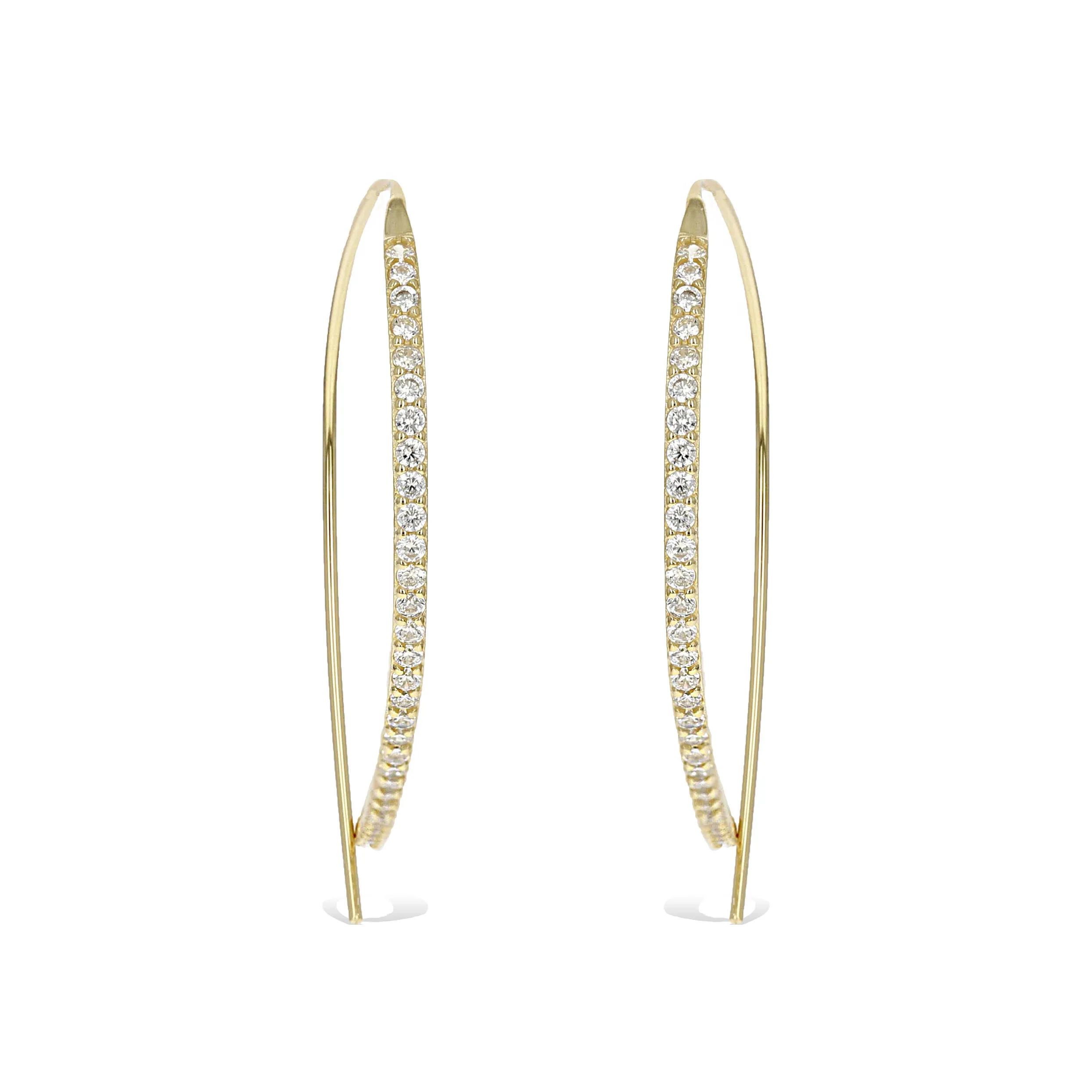 Cz Threader Hoop Earrings