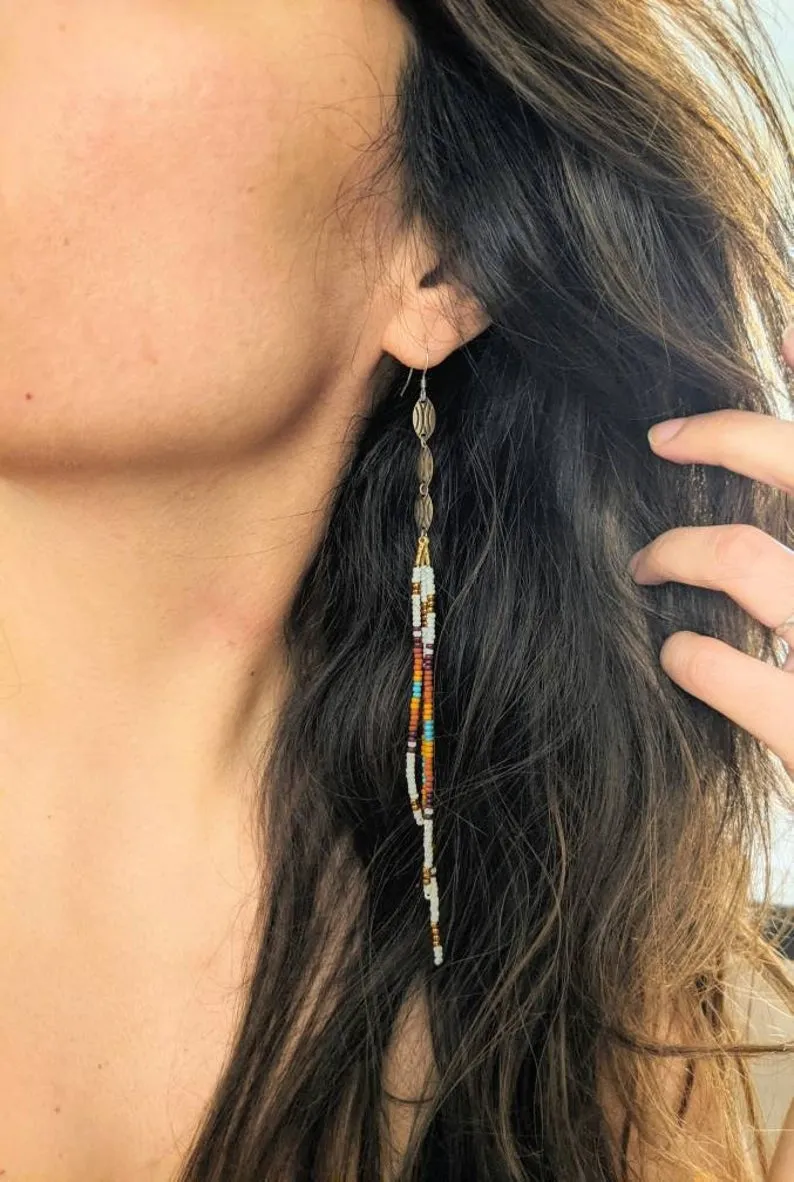 Dahteste Classic Threader Beaded Earrings