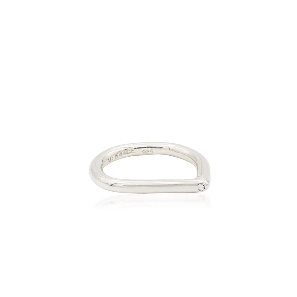 Dainty Sterling & Diamond Ring