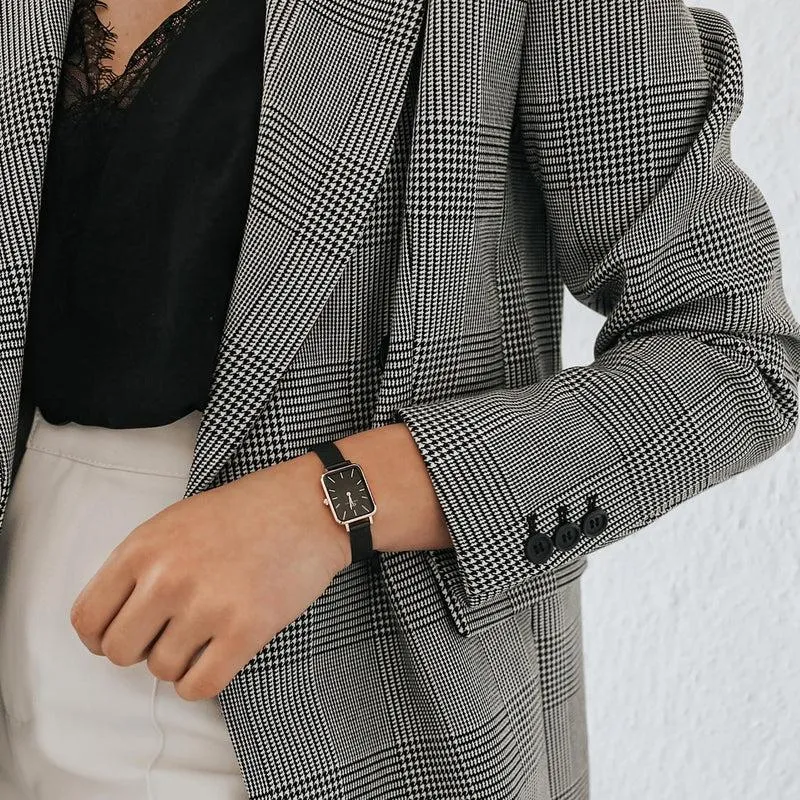 Daniel Wellington Quadro Pressed Ashfield Gents Mesh Black