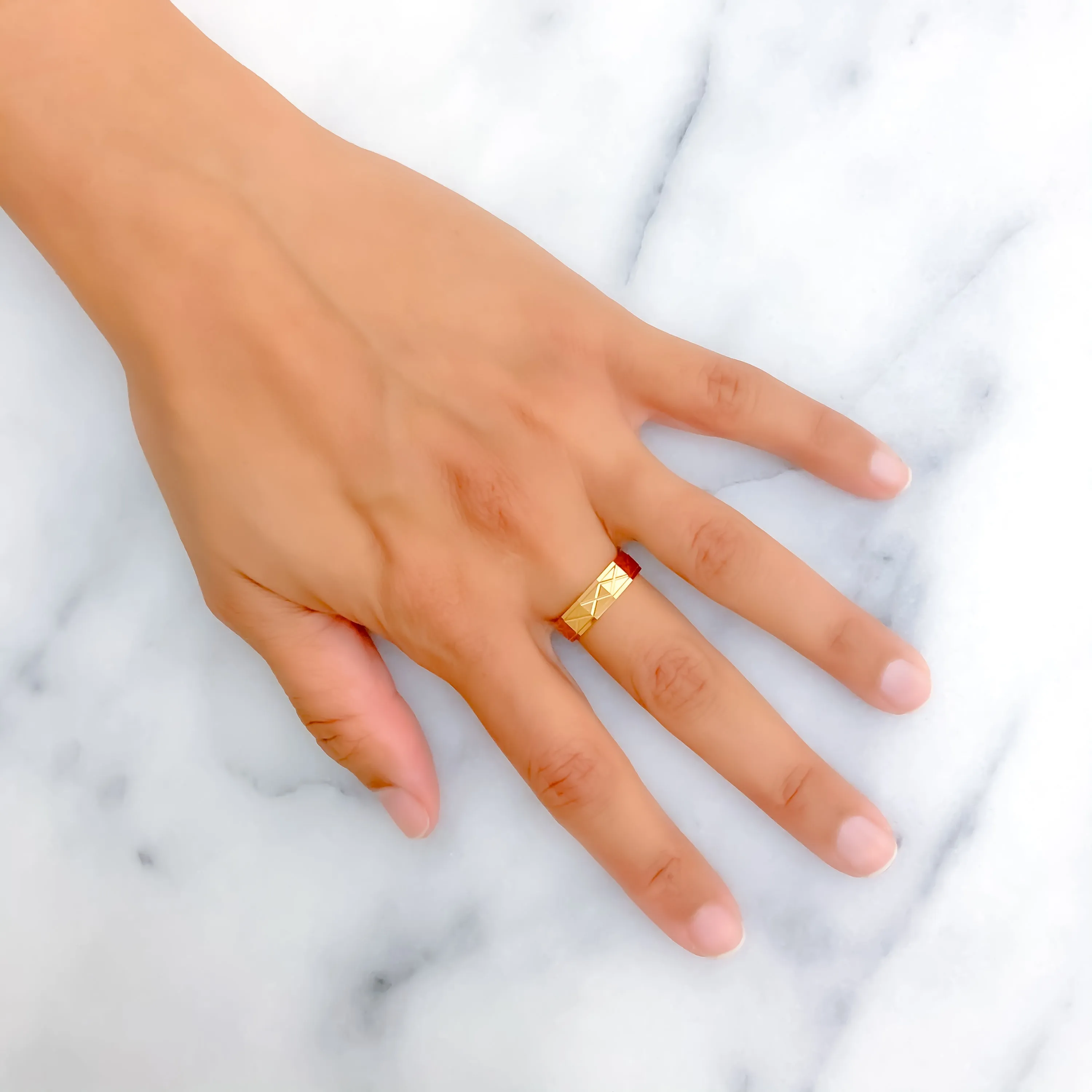 Decadent distinctive 21k Gold Band