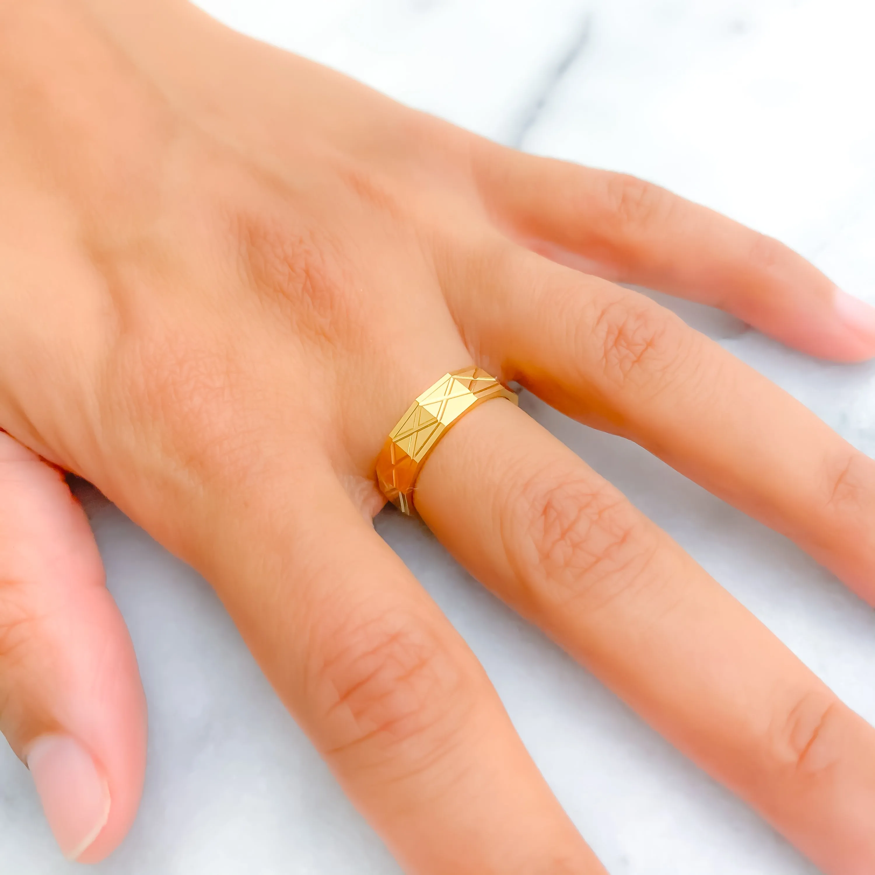 Decadent distinctive 21k Gold Band