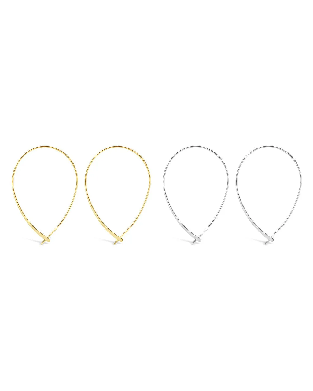 Delicate Threader Hoop Earrings Set of 2