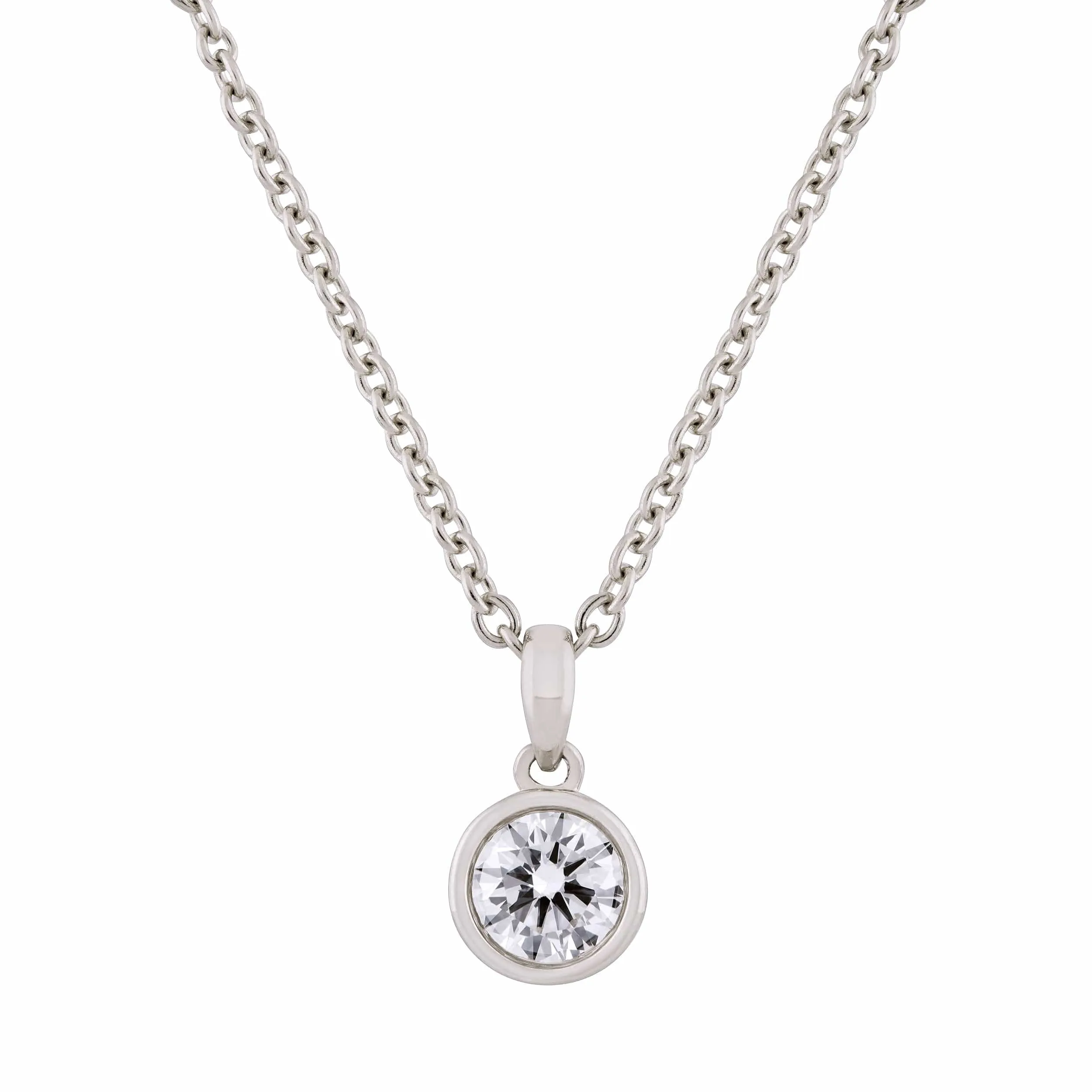 Diamond Bezel Pendant Necklace