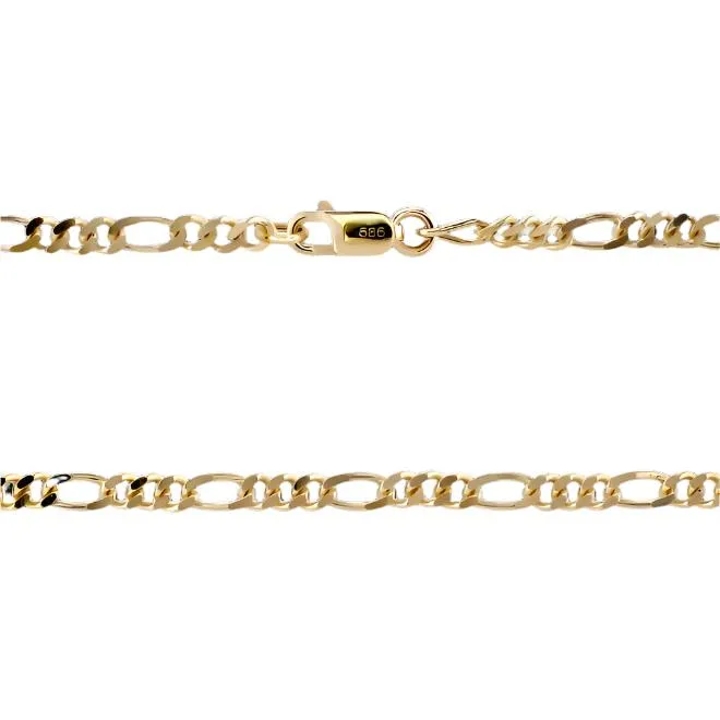 Diamond Cut Figaro 2MM Chain