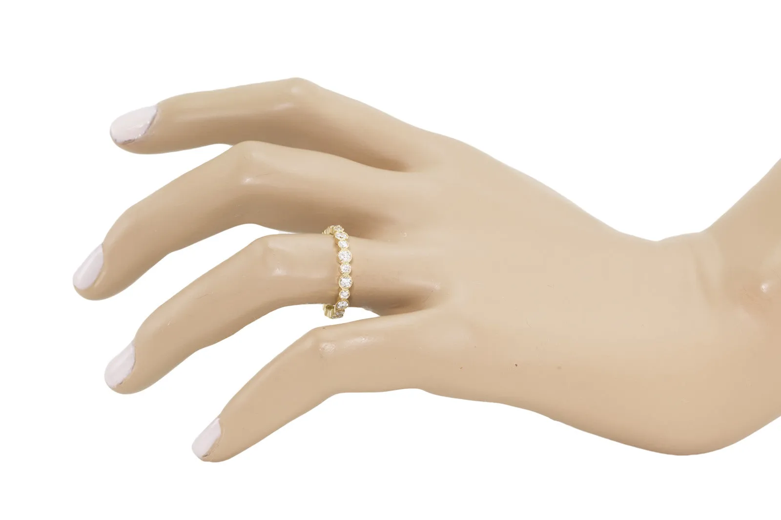 Diamond Eternity Band with Alternating Bezels - Vintage Inspired