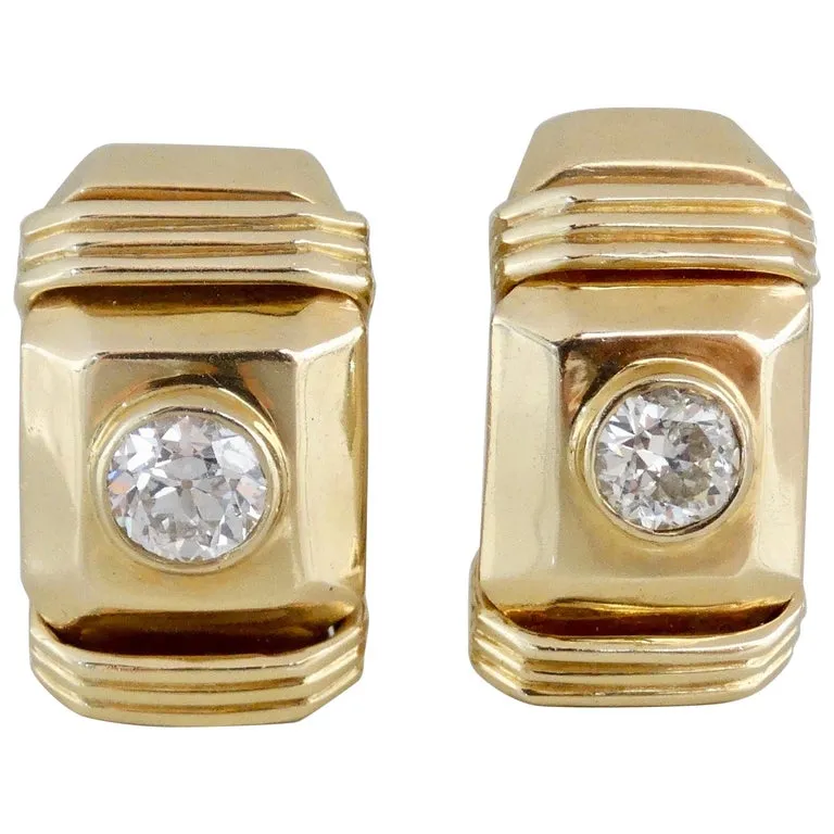 Diamond French Clip Earrings