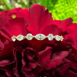 Diamond Marquise Round Band 14K Yellow Gold Ring KAS EN8371-B3.2MYG