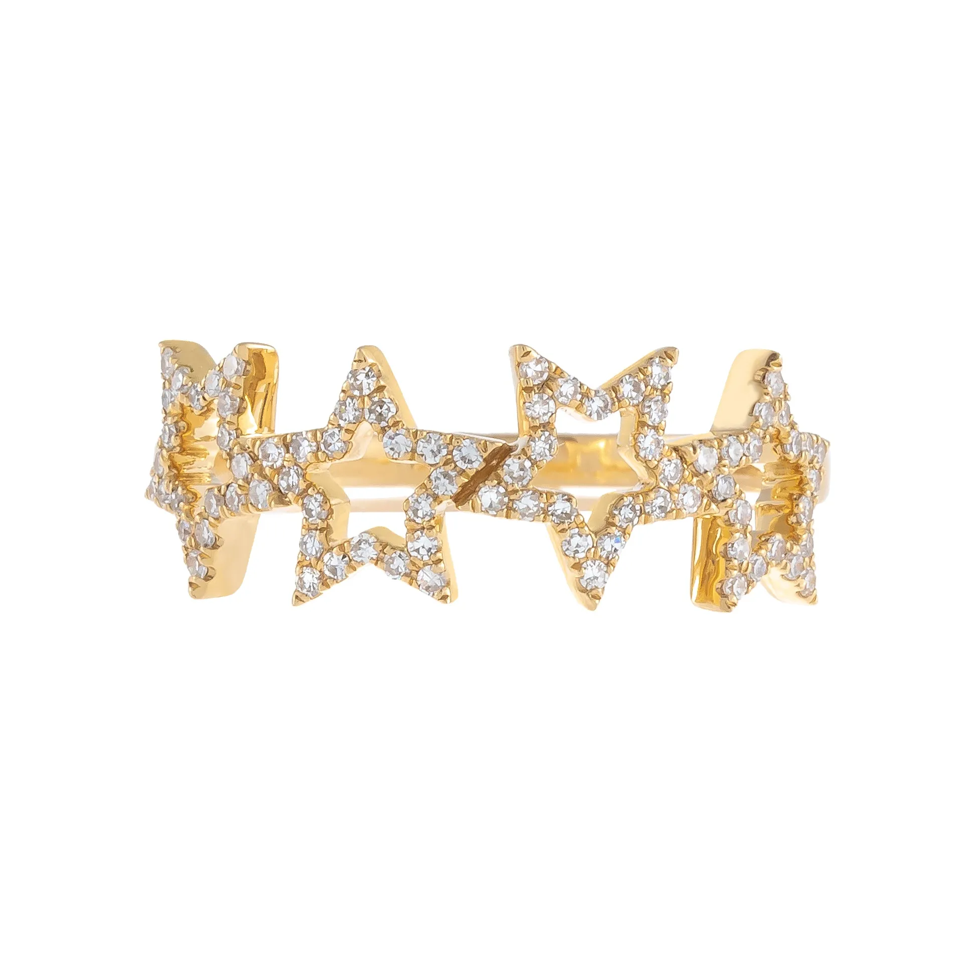 Diamond Open Star Ring 14K