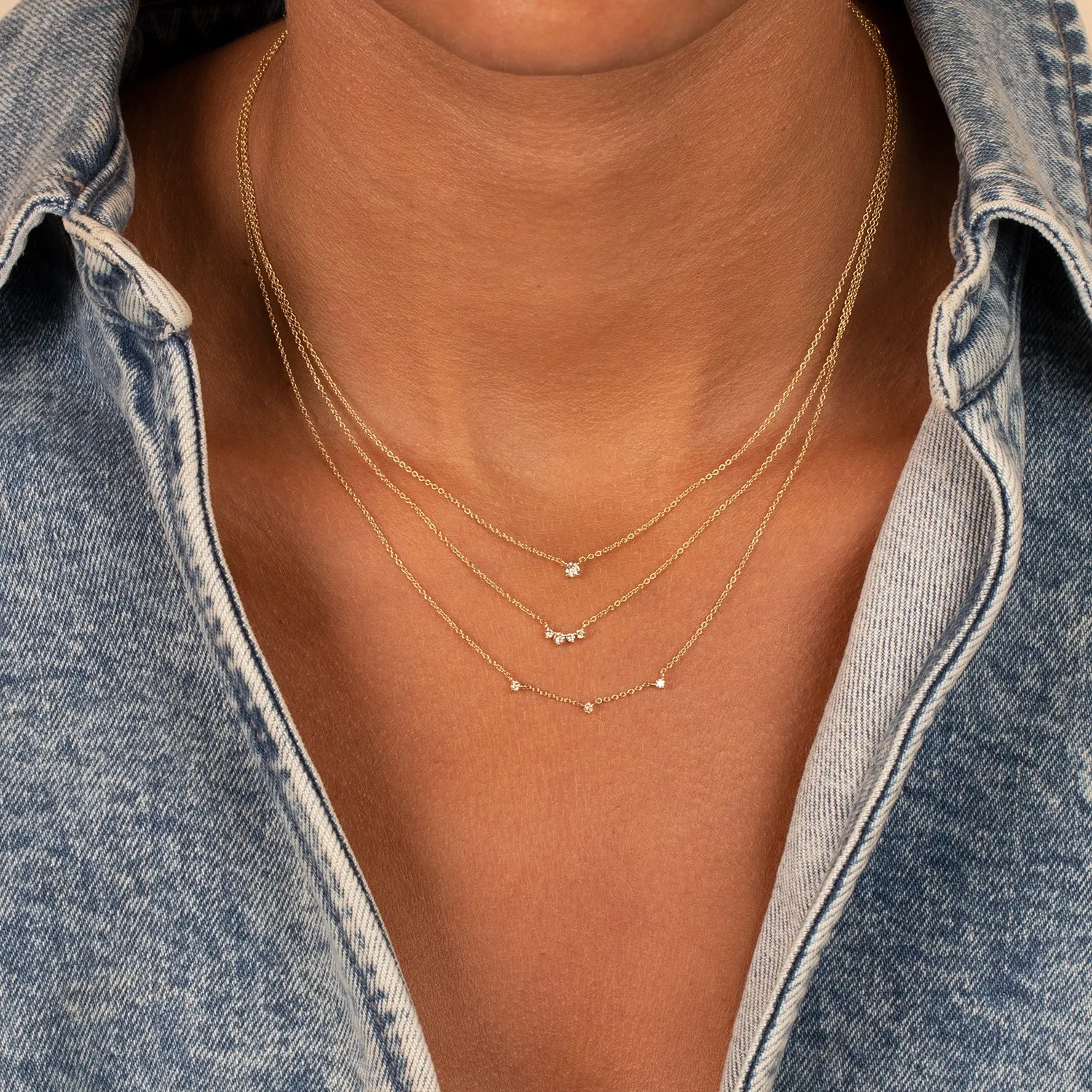 Diamond Solitaire Pendant Necklace 14K