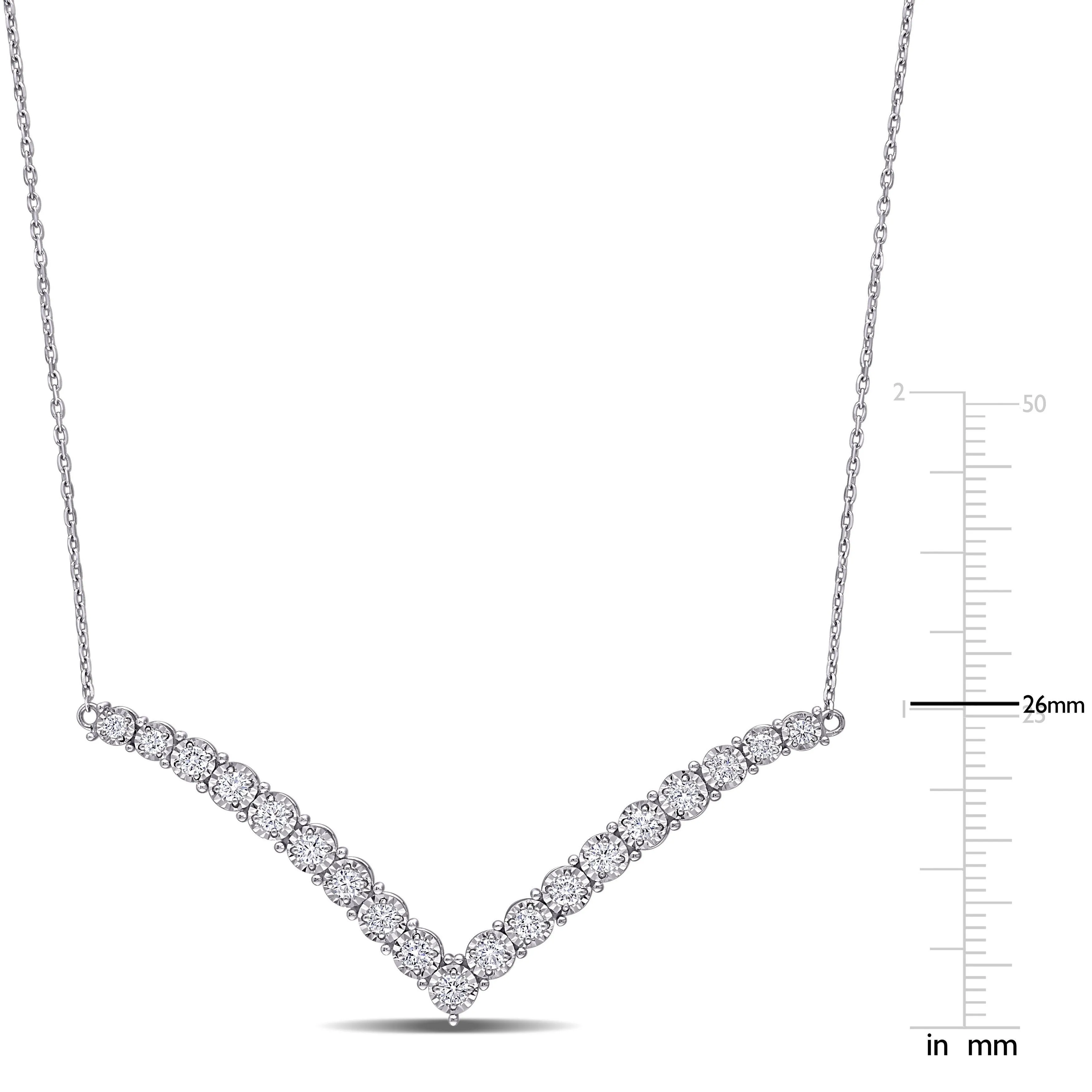 Diamond V Bar Necklace