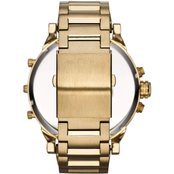 Diesel Mr Daddy 2.0 Gold Stainless Steel Black Dial Chronograph Quartz Watch for Gents - DZ7333