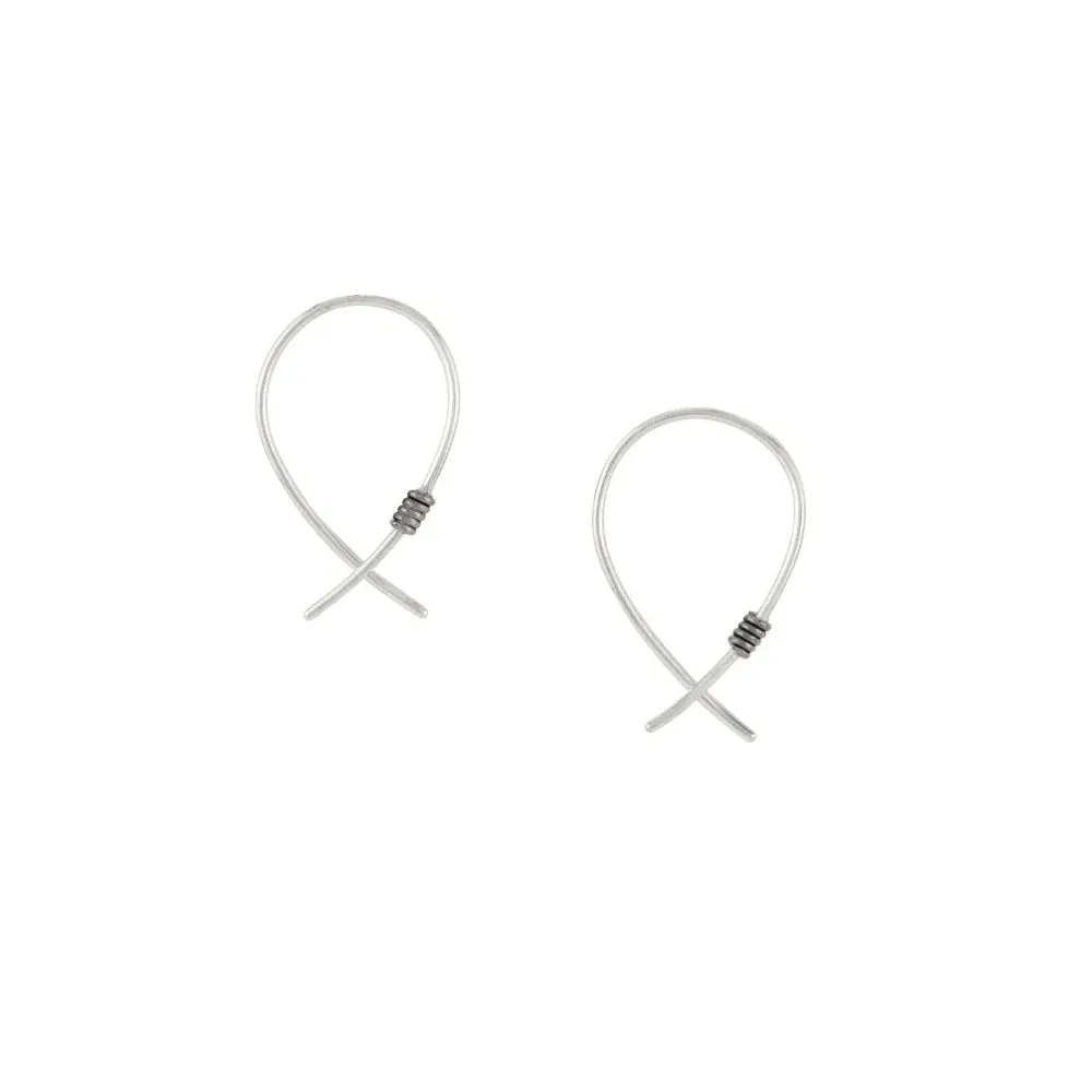 Do The Twist Earrings in Silver & Antiqued Sterling - Small