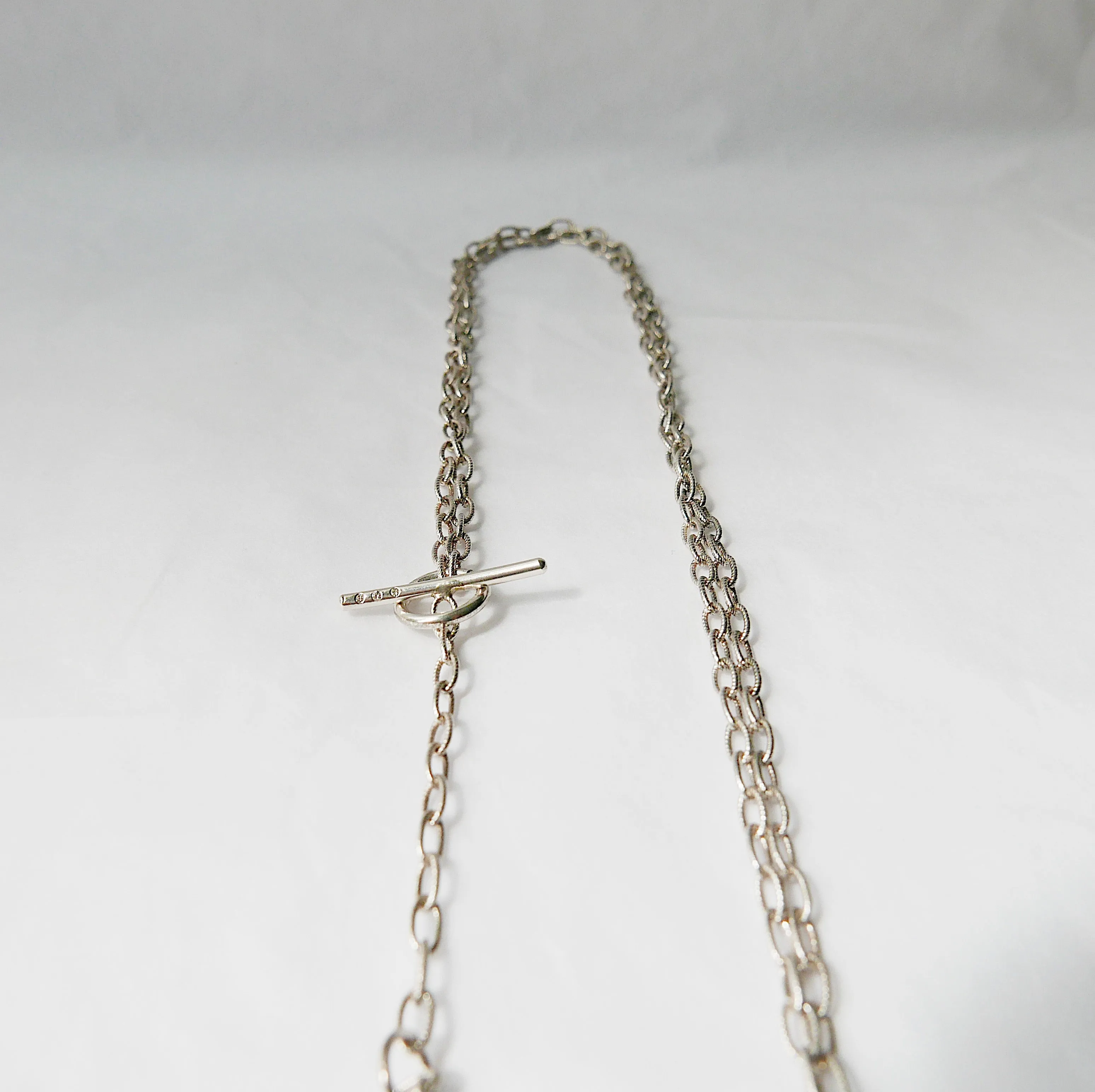 Double Chain Diamond Bar Necklace - Medium