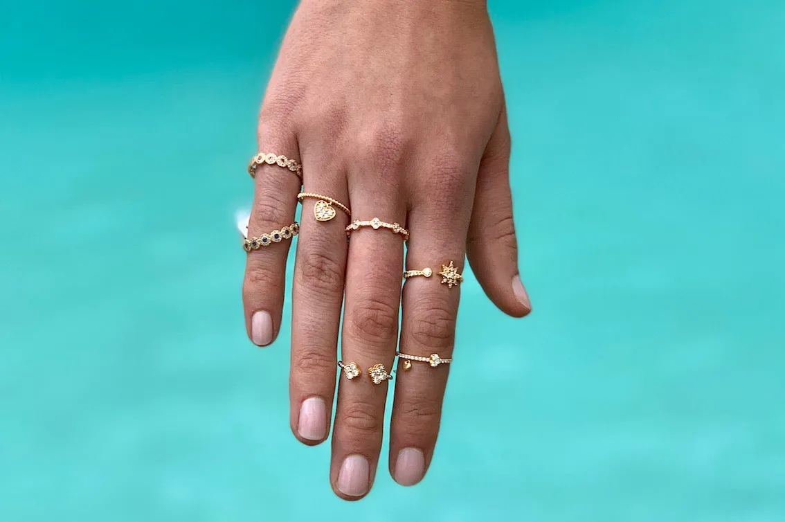 Double Clover Diamond Ring